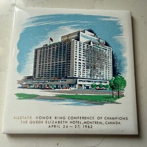 Vintage 1962 Allstate Honor Ring Conference Tile -Queen Elizabeth Hotel Montreal